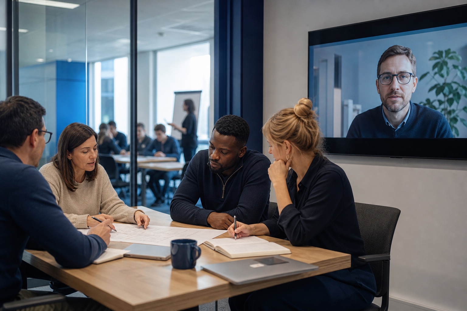 Education group leaders coordinating a multi-location training organisation