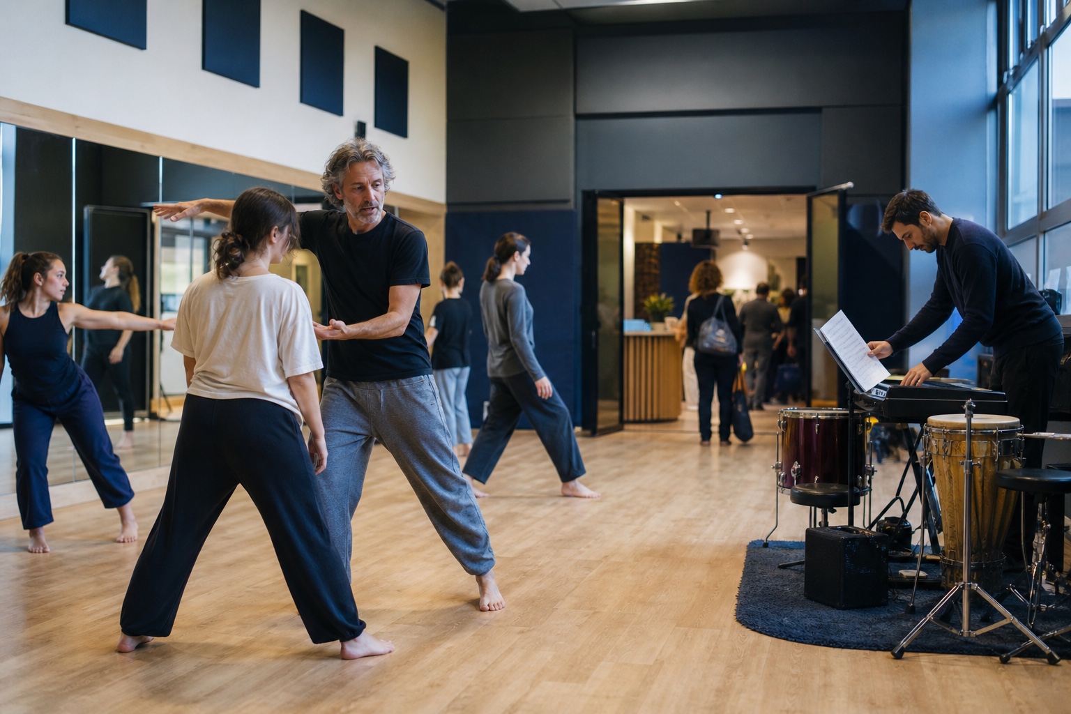Dance and music academy operating several classes in a shared studio