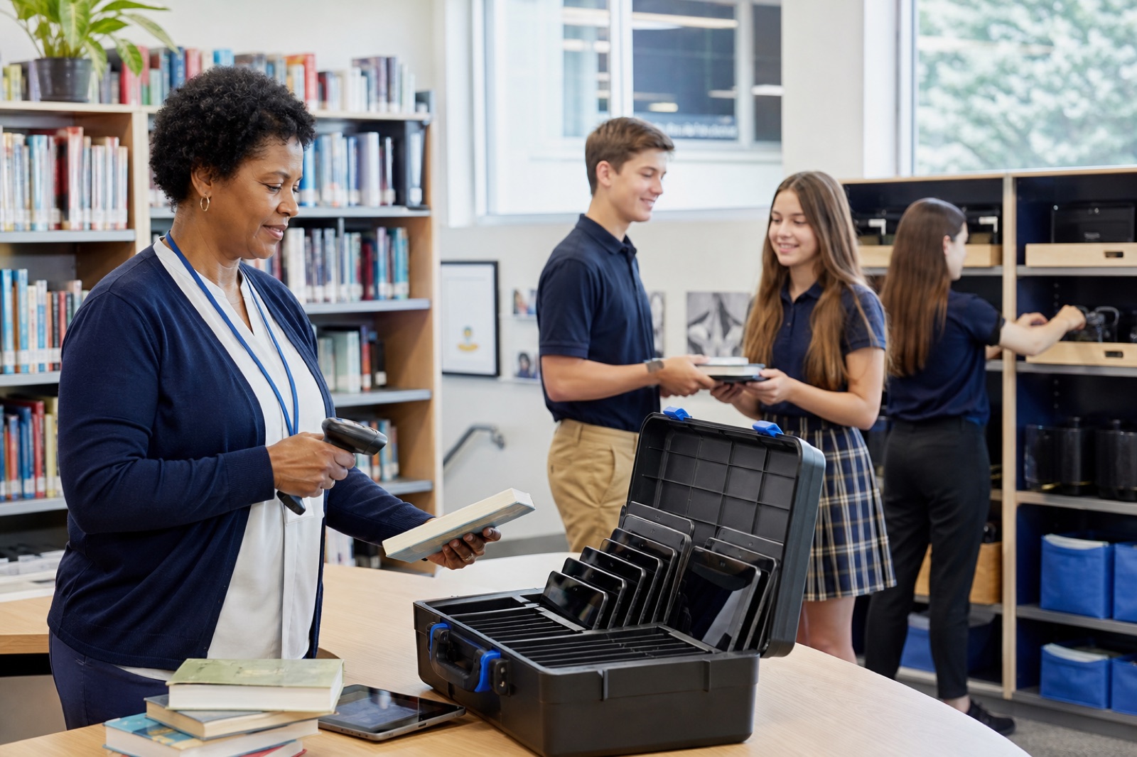 Academy library and equipment resources being organised for learners